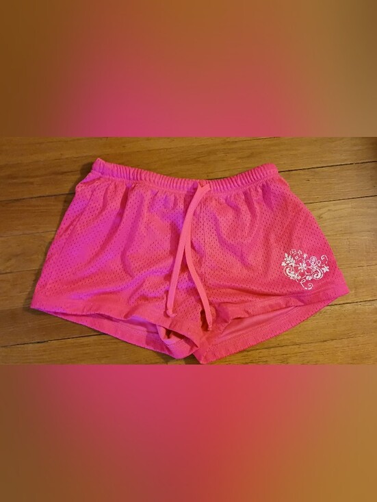 Deb Pants - Vintage Deb Shops Neon Pink Mesh Athletic Shorts Size S